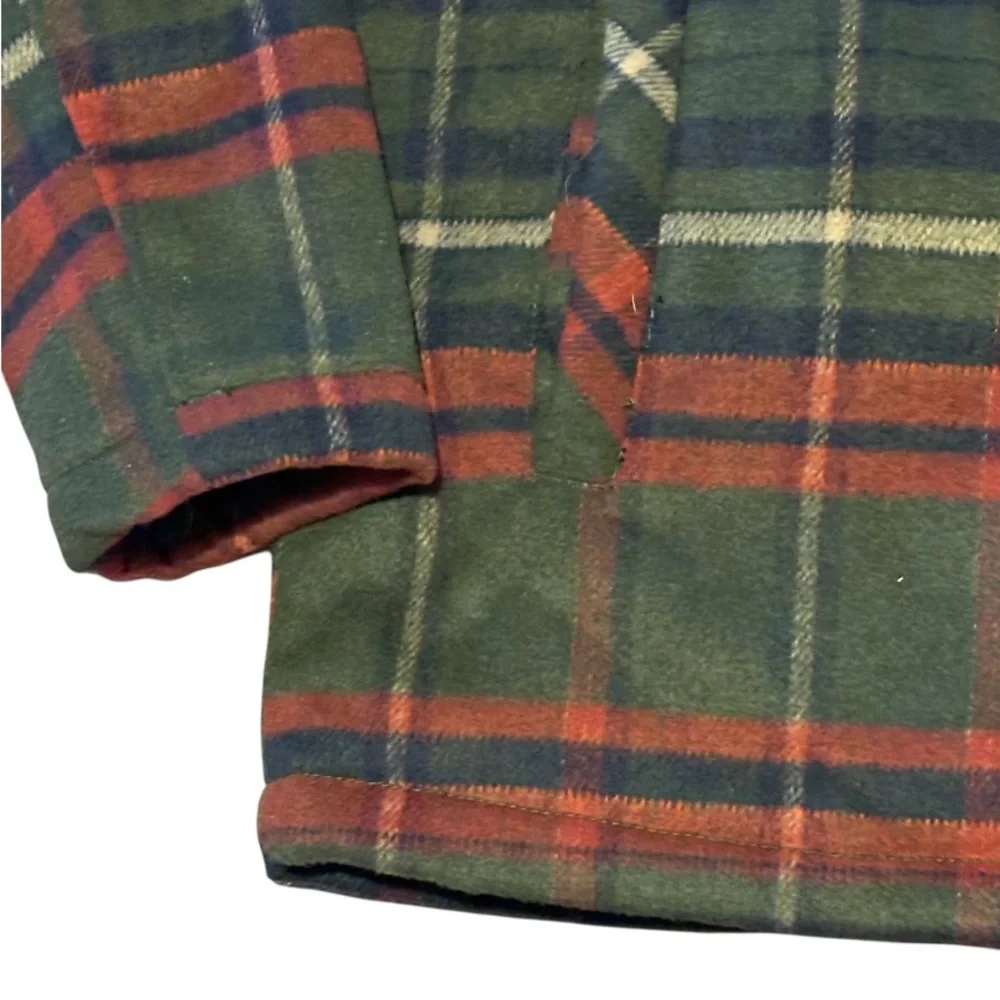 Men’s Sherpa Lined Plaid Flannel Jacket Rainforest Medium M